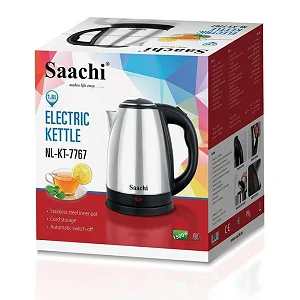 Saachi Original 1.8L Stainless Steel Electric Kettle 7767 – Silver, Automatic Shut-Off & 1 Year Warranty