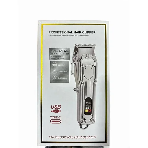 Professional Full Metal Hair Clipper - Cordless Type-C Rechargeable Trimer