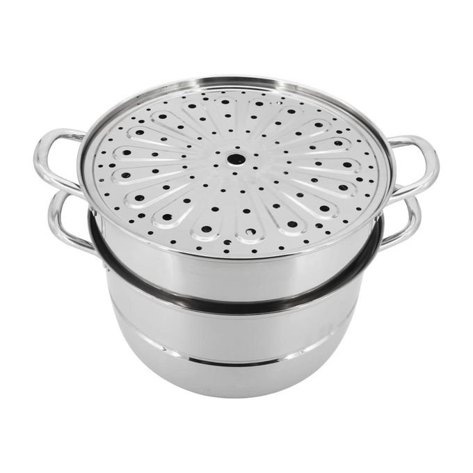 28Cm Stainless-steel Food Steamer With Manual Timer - Silver