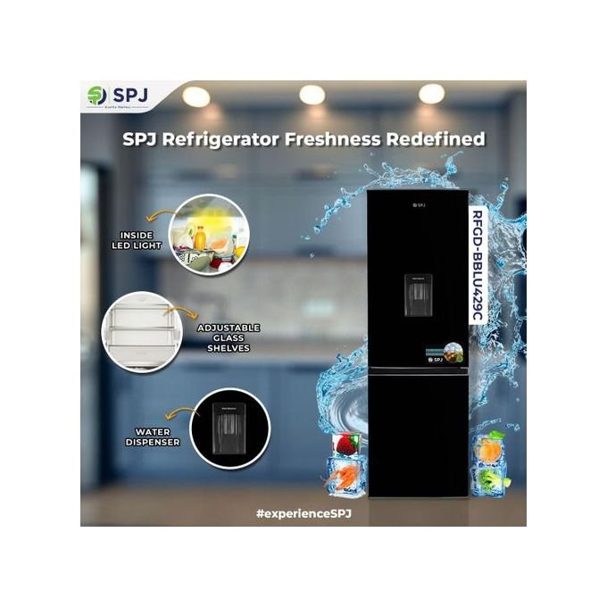 SPJ 429 Litres Double Door Refrigerator - Black