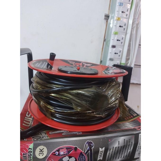 50m WISEUP HIGH QUALITY CABLE REEL 2.5M - Red