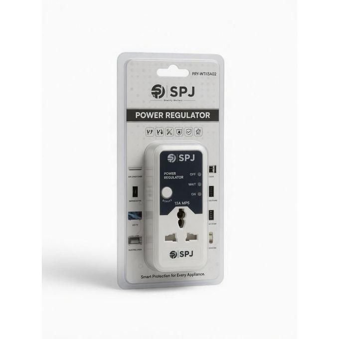 SPJ 13A Power Regulator Voltage Protector for TV, Fridge & Home Appliances- Power Guard- White