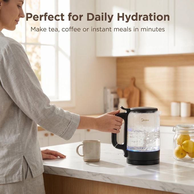 Midea 1.7L Glass Electric Kettle -MK-17G06A2M - Glass