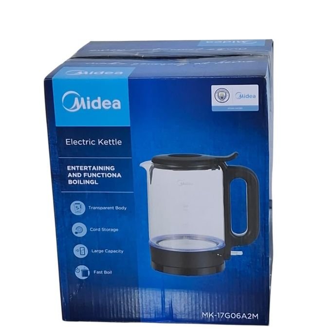 Midea Cordless Electric Glass Kettle 1.7L- Black