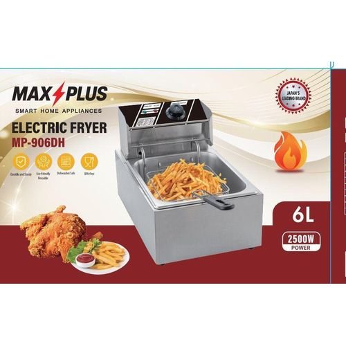 Maxplus 6 Litres Stainless Steel Electric Deep Fryer - Silver