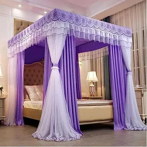 5x6 4 Stand Curtain Mosquito Net for Beds - Multicolor