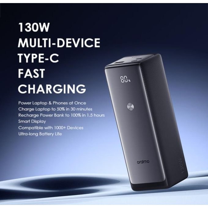 Oraimo PowerJet 27600mAh 130W Fast Charging Power Bank for Laptops & Smartphones