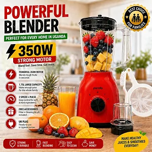 Panda 1.75L 2-in-1 Blender with Grinder – Juice Blender & Food Grinder, Red