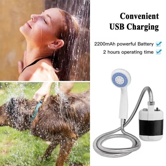 USB Rechargeable Portable Shower Head – Electric Outdoor Shower for Camping, Pets & Car Washing
