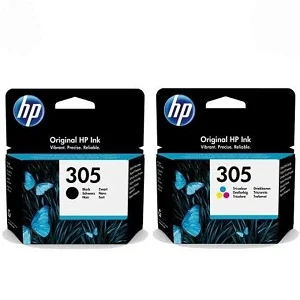 HP Original 305 Ink Cartridge Pair – Tri-Color & Black