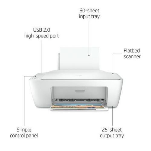 Hp DeskJet 2320 All-in-One Printer With Print, Scan & Copy With Free Printer USB Cable, Power Cable, And 2 Cartridge