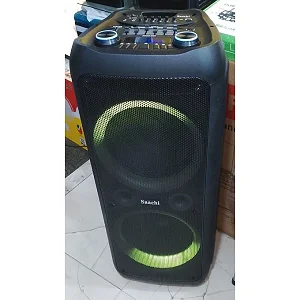 Saachi High Power Dual Rechargeable Amplified Wireless With LED Lights Speaker Wireless Connectivity/ Bass sound -Black