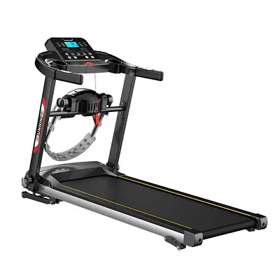 Foldable Motorized Treadmill Walking Pad with Massager &amp; LED Display – Black