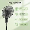 Midea 16-Inch Stand Fan FS40-23MT – 7 Patented Blades, 3 Speeds & 2H Timer