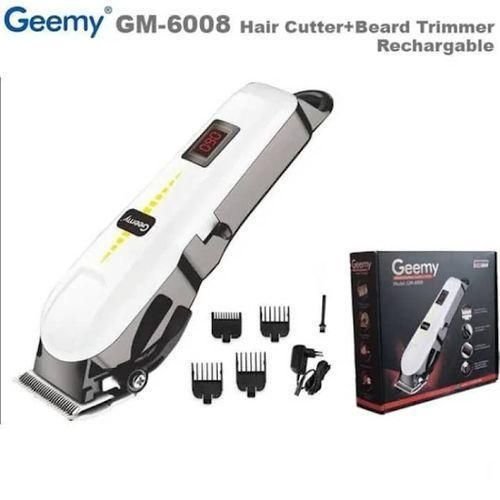 Geemy Cordless Rechargeable Shaving Machine With Battery Indicator Light - White