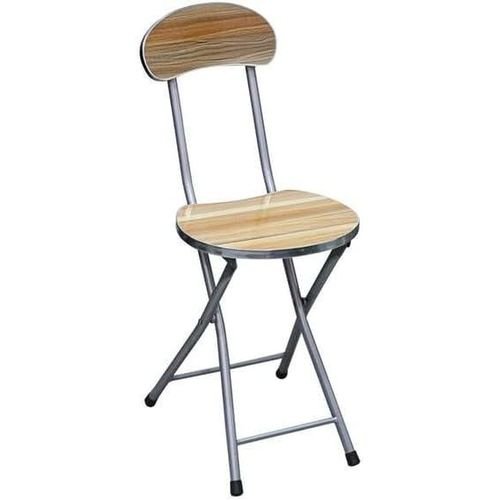 Wooden Folding Stool Chair with Back Support - Multicolor