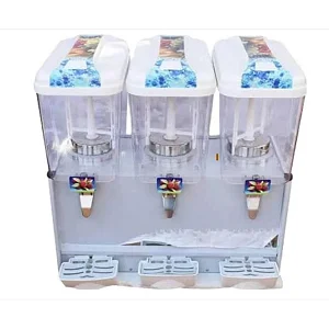 ADH 18L 3 Tap Commercial Juice Dispenser - Electric Cold Beverage Machine - White