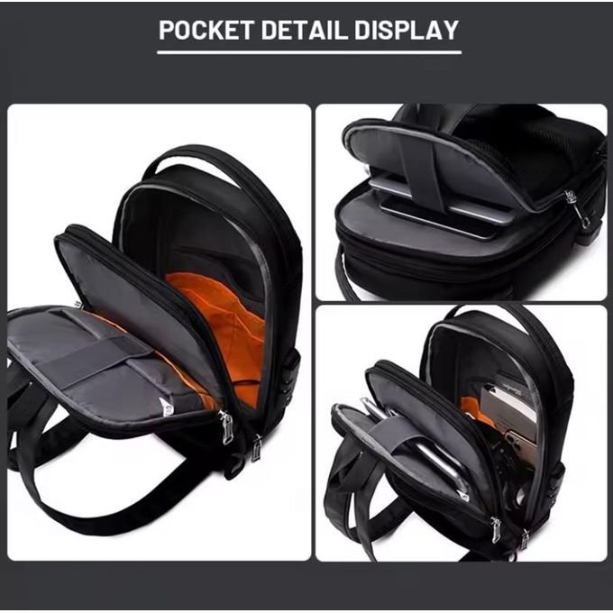 Wiresoon Cross Body Bag With USB Charging port - Black