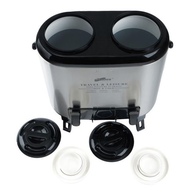 Hot And Cold Twin Thermos 15 Litres 2 Taps, Keeps Heat For 12 Hours Each Side Consists Of 7.5Litres Approximately 9Cups Each Side