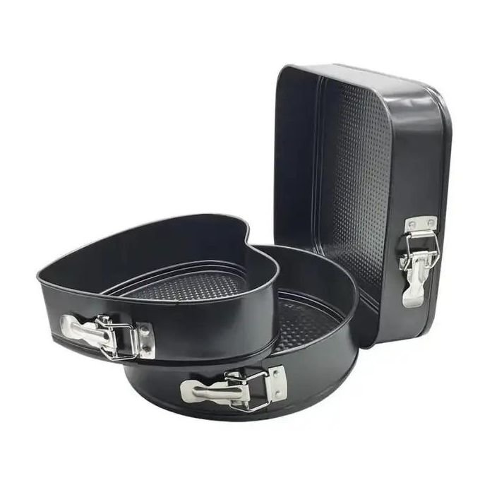 3 Piece Cake Baking Pan Set – Black