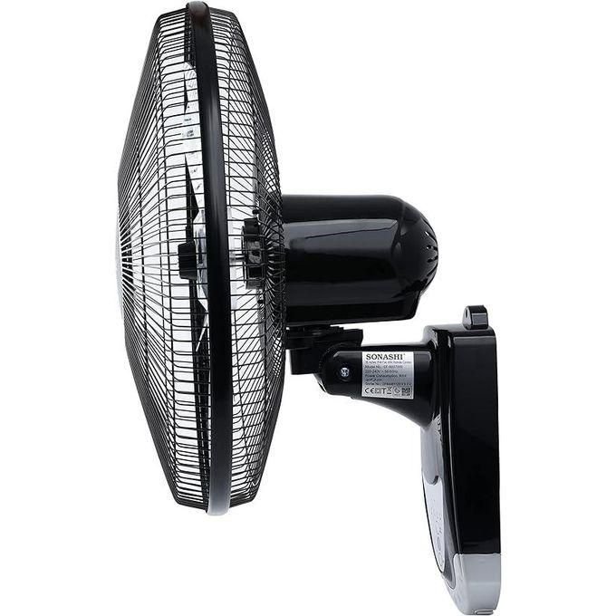 Sonashi Wall Fan With Remote Control 16 Inch -Black