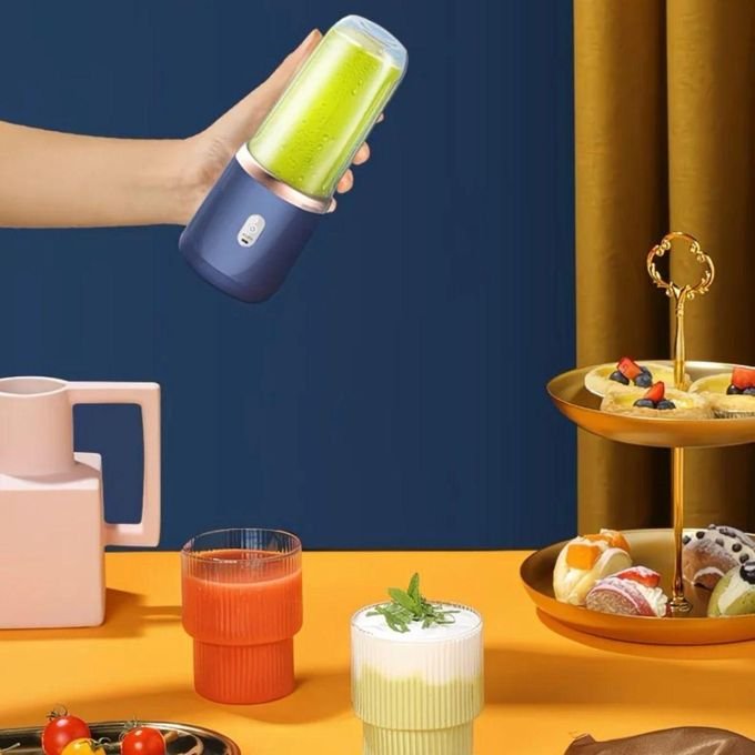 Mini Rechargeable Juice Blender – 2-in-1 Portable 6-Blade Smoothie Maker