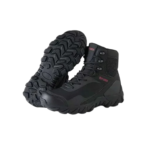 Genuine Leather High-Top Black Shoes