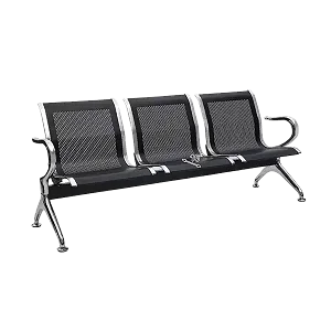 Black Office Reception Waiting Area Bench Guest Chair