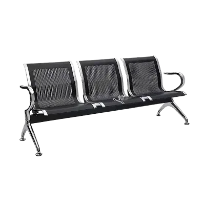 Black Office Reception Waiting Area Bench Guest Chair