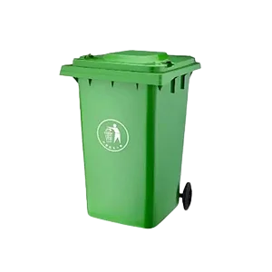 Outdoor 100L Plastic Waste Bin with 2 Wheels - Green