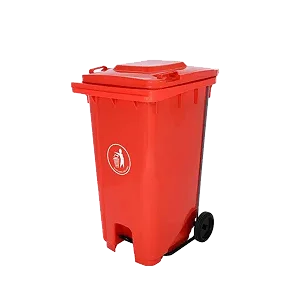 240L Dust Bin/Waste Bin 2 Wheels - Red