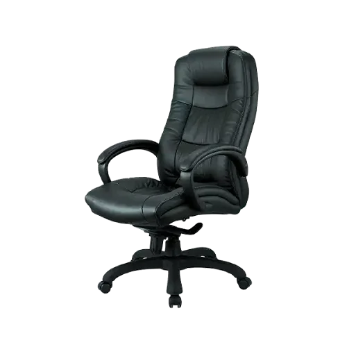 Status Genuine Leather Black Mesh Chair