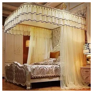 2 Stand Rail Mosquito Net 5by6 -Cream - Design May Vary