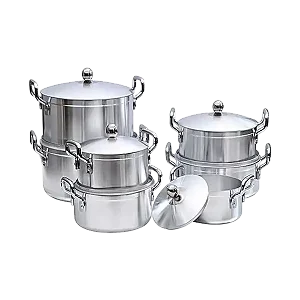 7 Piece Heavy Stainless Steel Saucepans/Cookware - Silver