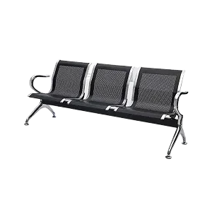 Black 3 Seaters Waiting Chairs, Reception Chairs