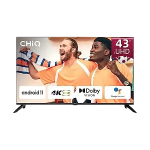 Chiq 43 Inch Frameless Smart TV LED TV - Black