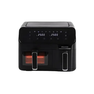 Hisense Electronic 8.6L Dual Airfryer with LED Touch Control Panel - Black