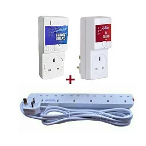 Sollatek TV & Fridge Guards White 13amps + Power king 6 Ways Extension Cable