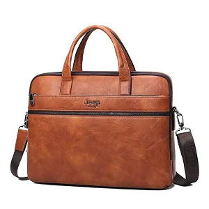 Jeep office documents and laptop bag - Brown
