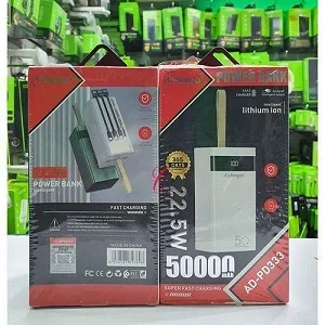 Aldeepo 50000MAh Heavy Duty Fast Charging 22.5W 6 In One Power Bank - Black/White