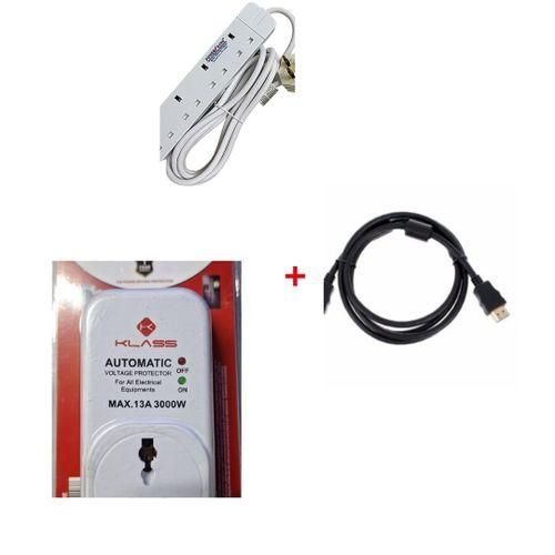 Bundle Of TV &amp; Fridge Guard And Power King 4way Extension Cable - White