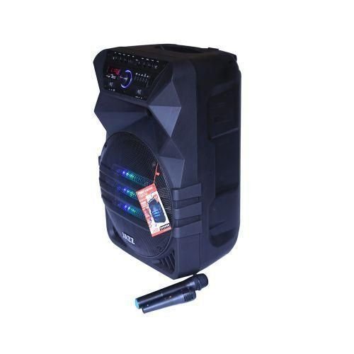 Jazz Dual 12" Amplified Public Address Speaker Rechargeable With Microphones - BLACK