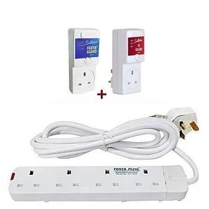 Sollatek Pack of TV Guard+ Fridge Guard +Extention Cable 4 ways-White