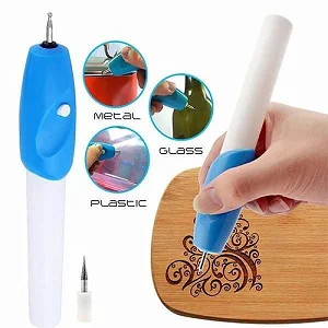 Battery Powered Engraving Pen with 2 lids - Multicolor
