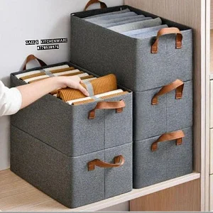 5Pcs Of Foldable Cloth Storage Box, Fabric Clothes Organizer for Wardrobe