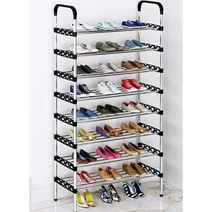 8 Layers Multi-Tier Stainless Steel Shoe Rack Shoe Organizer Closet Shoe Organizer