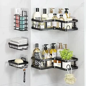 5pcs Shower Caddy Bathroom Organizer - Black