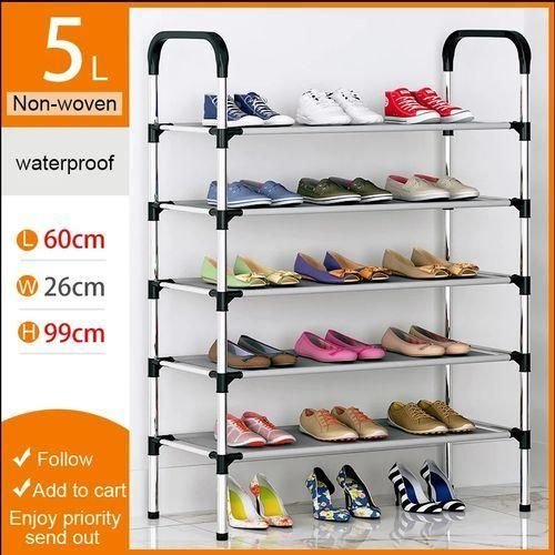 5 Layer Multipurpose Bags &amp; Shoe Rack - Multicolor