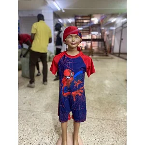 Kids swimsuit with a cap ( 5 - 12 years) - Multi color prints