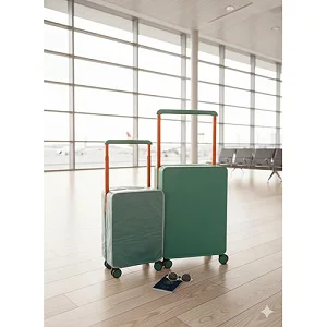 Leaves King Black Wide handle Suitcase - 2set